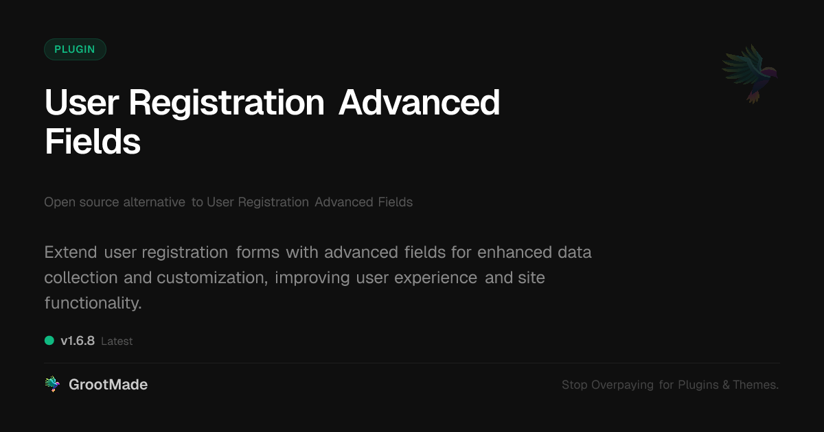 Preview of User Registration Advanced Fields