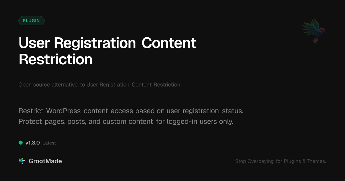 Preview of User Registration Content Restriction