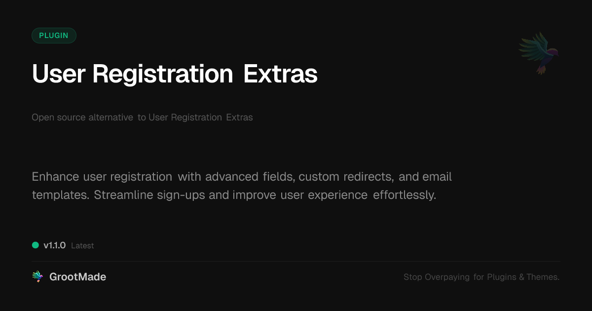 Preview of User Registration Extras