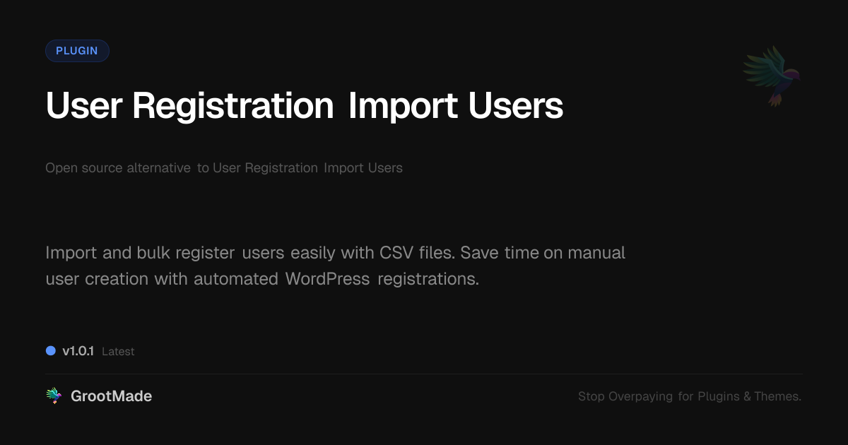 Preview of User Registration Import Users