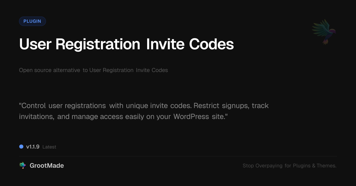 Preview of User Registration Invite Codes