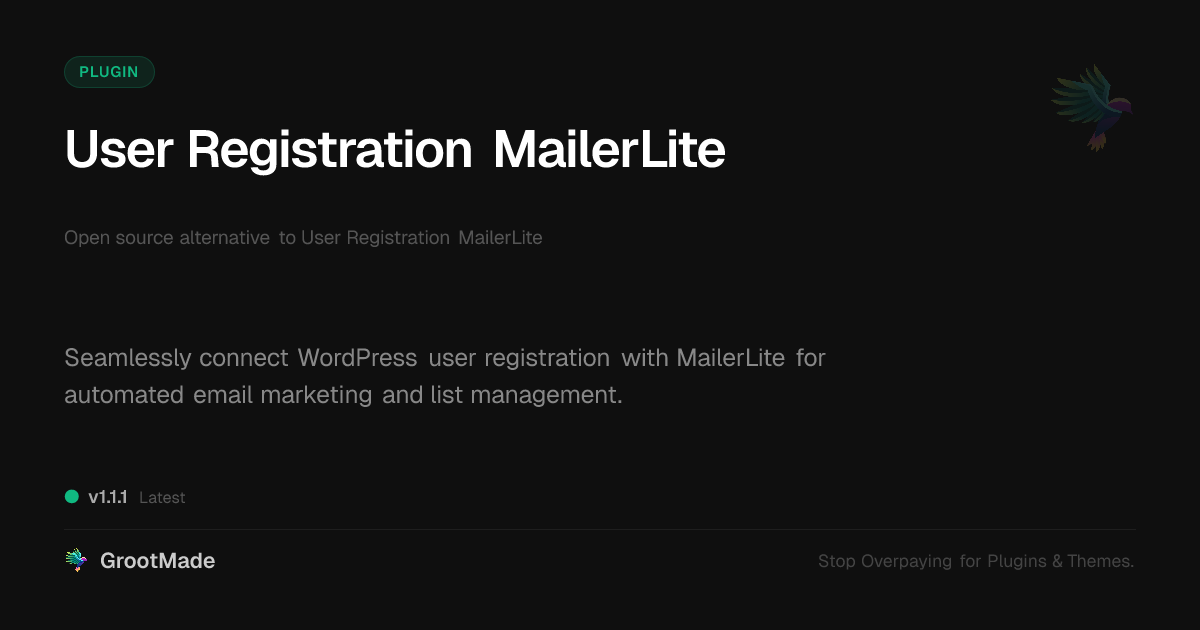 Preview of User Registration MailerLite