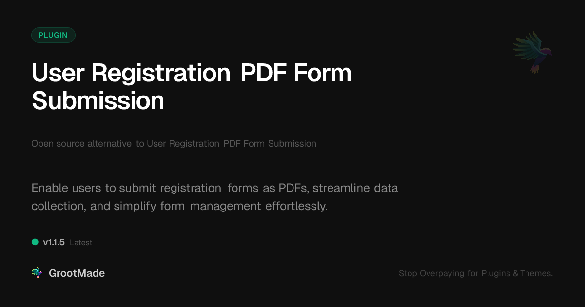 Preview of User Registration PDF Form Submission