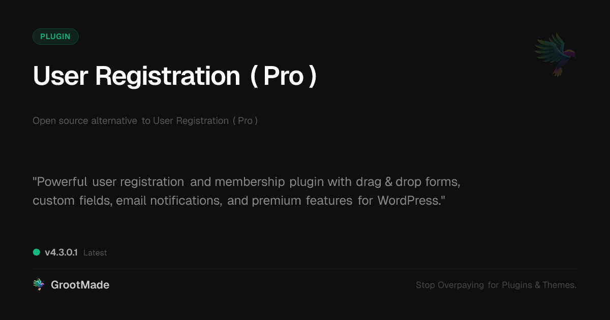 Preview of User Registration ( Pro )