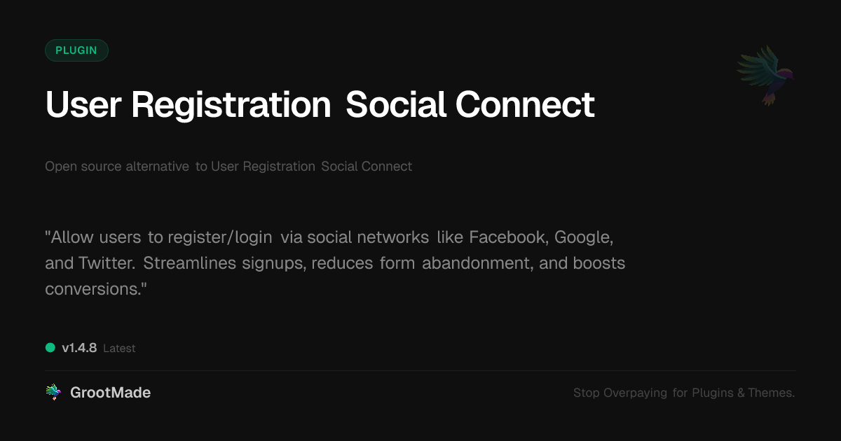 Preview of User Registration Social Connect