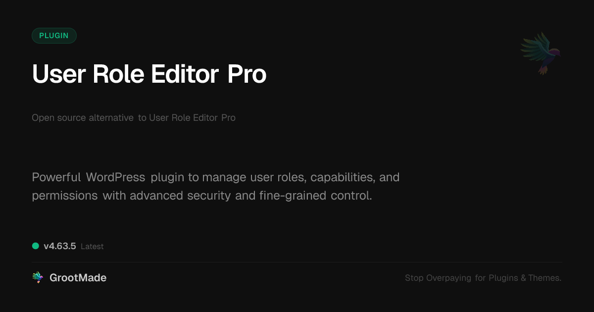 Preview of User Role Editor Pro