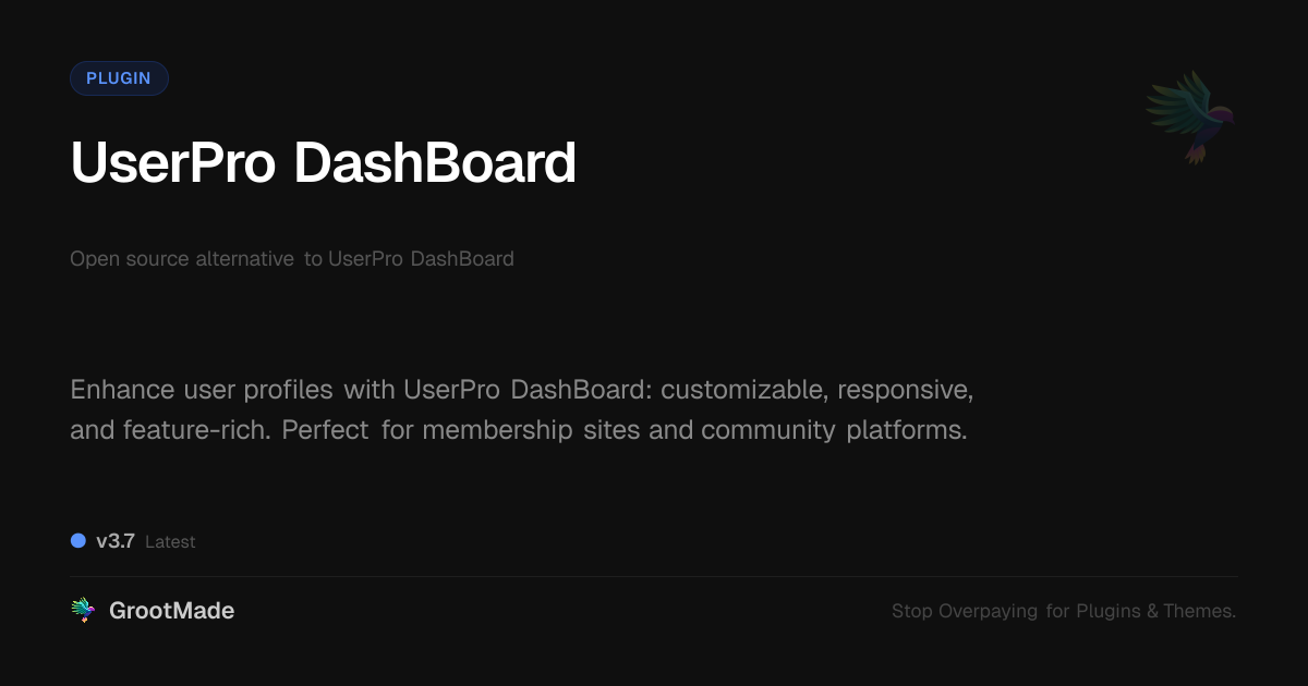Preview of UserPro DashBoard