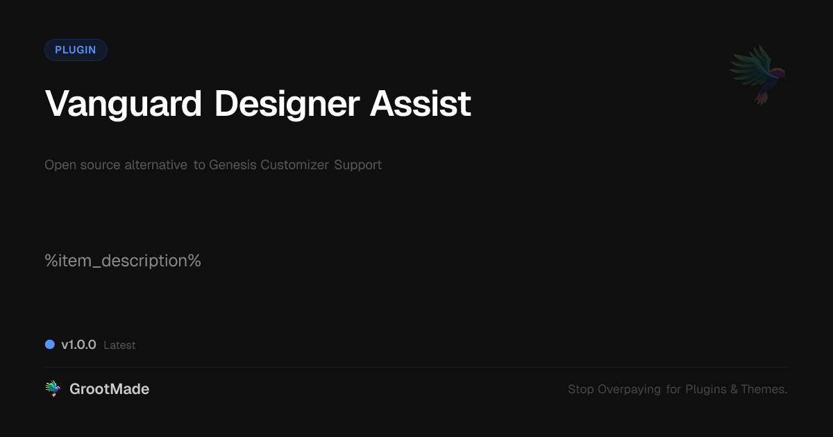 Preview of Vanguard Designer Assist