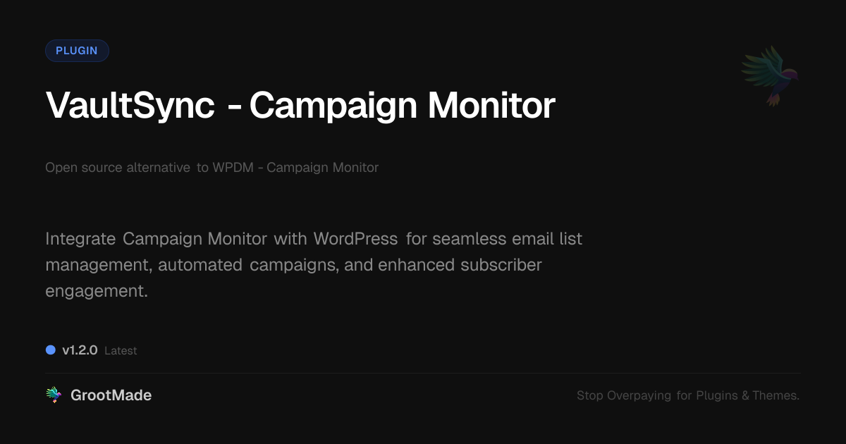 Preview of VaultSync - Campaign Monitor