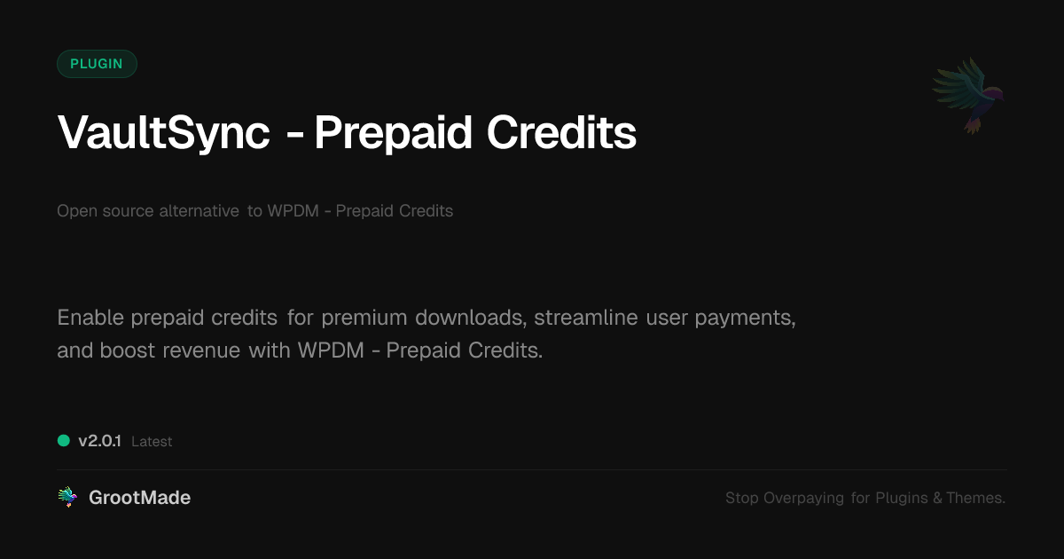 Preview of VaultSync - Prepaid Credits