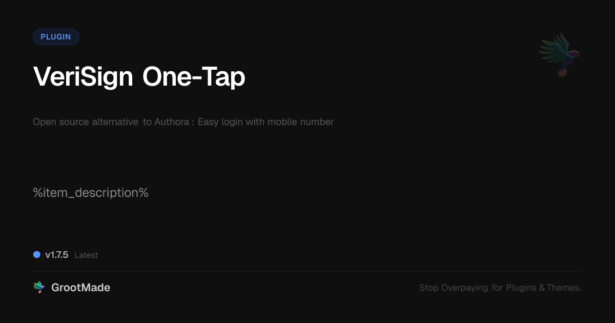 Preview of VeriSign One-Tap