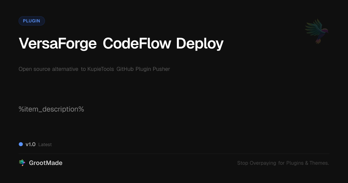 Preview of VersaForge CodeFlow Deploy