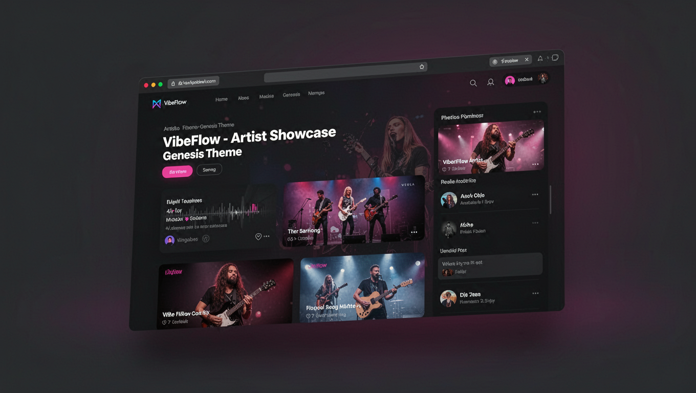 Preview of VibeFlow - Artist Showcase Genesis Theme