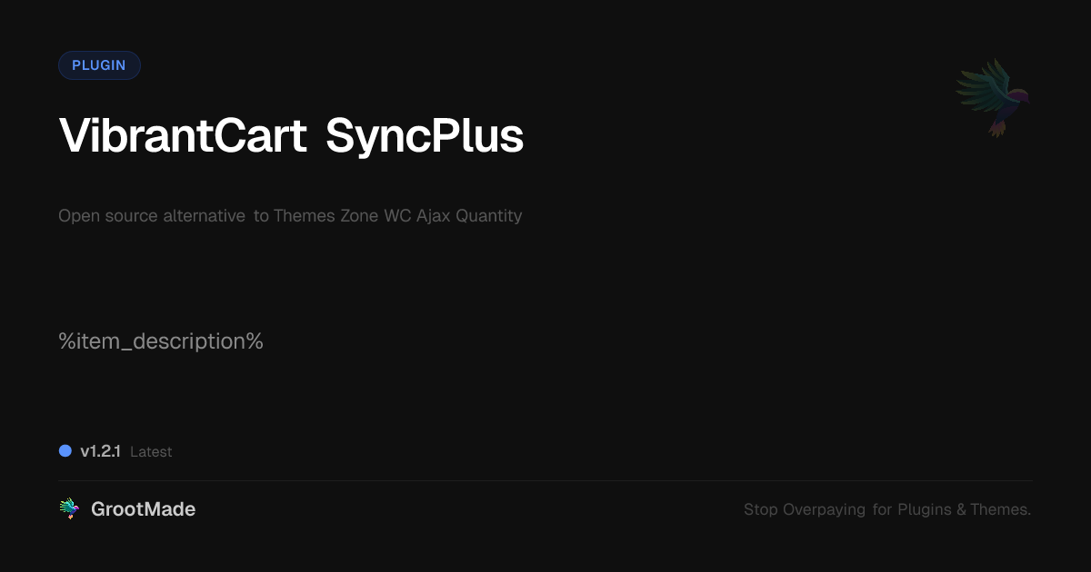 Preview of VibrantCart SyncPlus