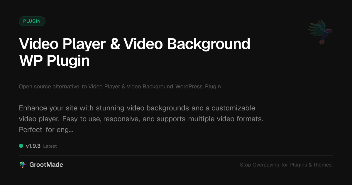 Preview of Video Player & Video Background WP Plugin