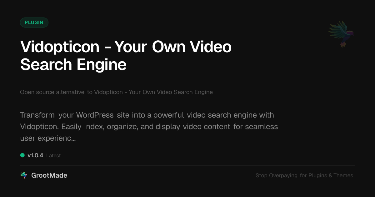 Preview of Vidopticon - Your Own Video Search Engine