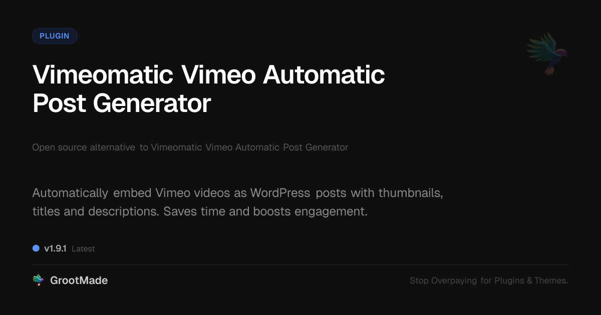 Preview of Vimeomatic Vimeo Automatic Post Generator