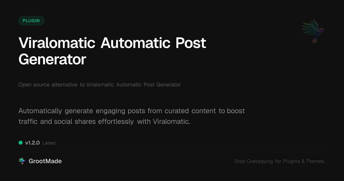 Preview of Viralomatic Automatic Post Generator