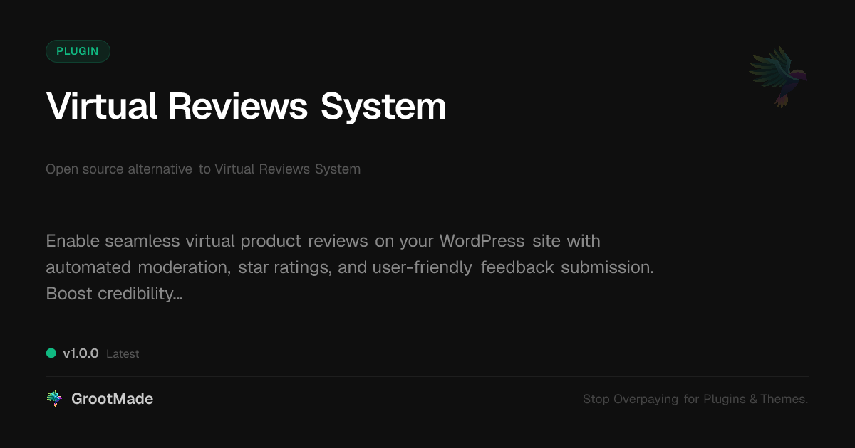 Preview of Virtual Reviews System