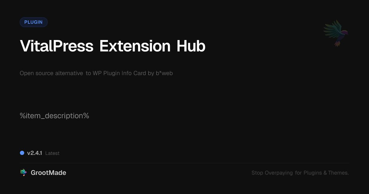 Preview of VitalPress Extension Hub