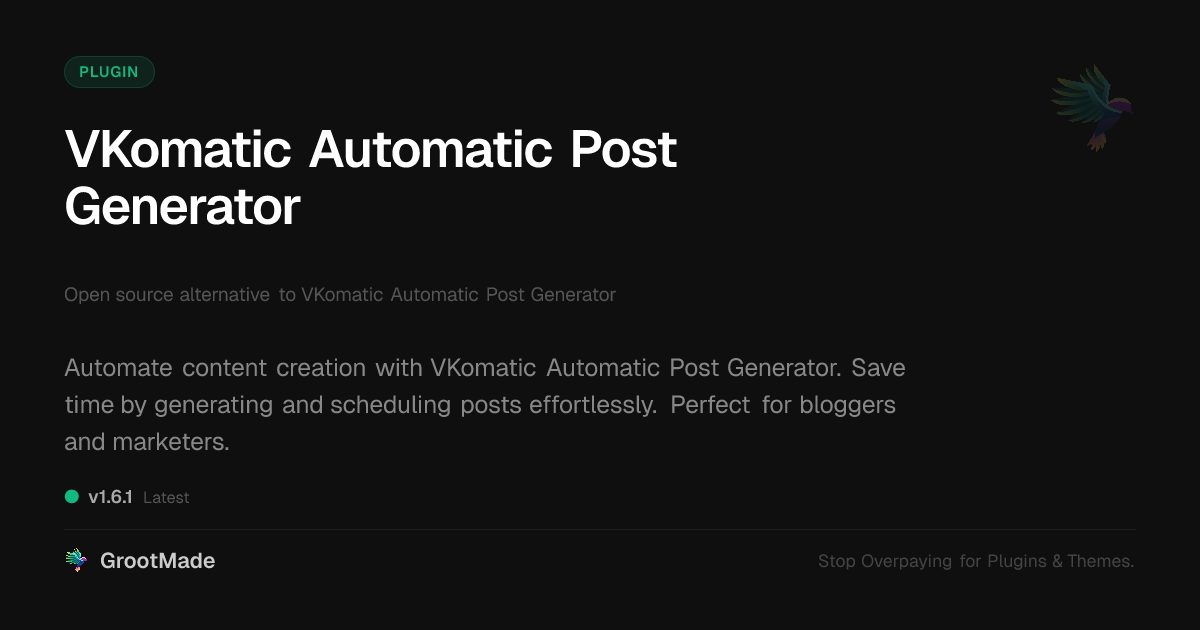 Preview of VKomatic Automatic Post Generator