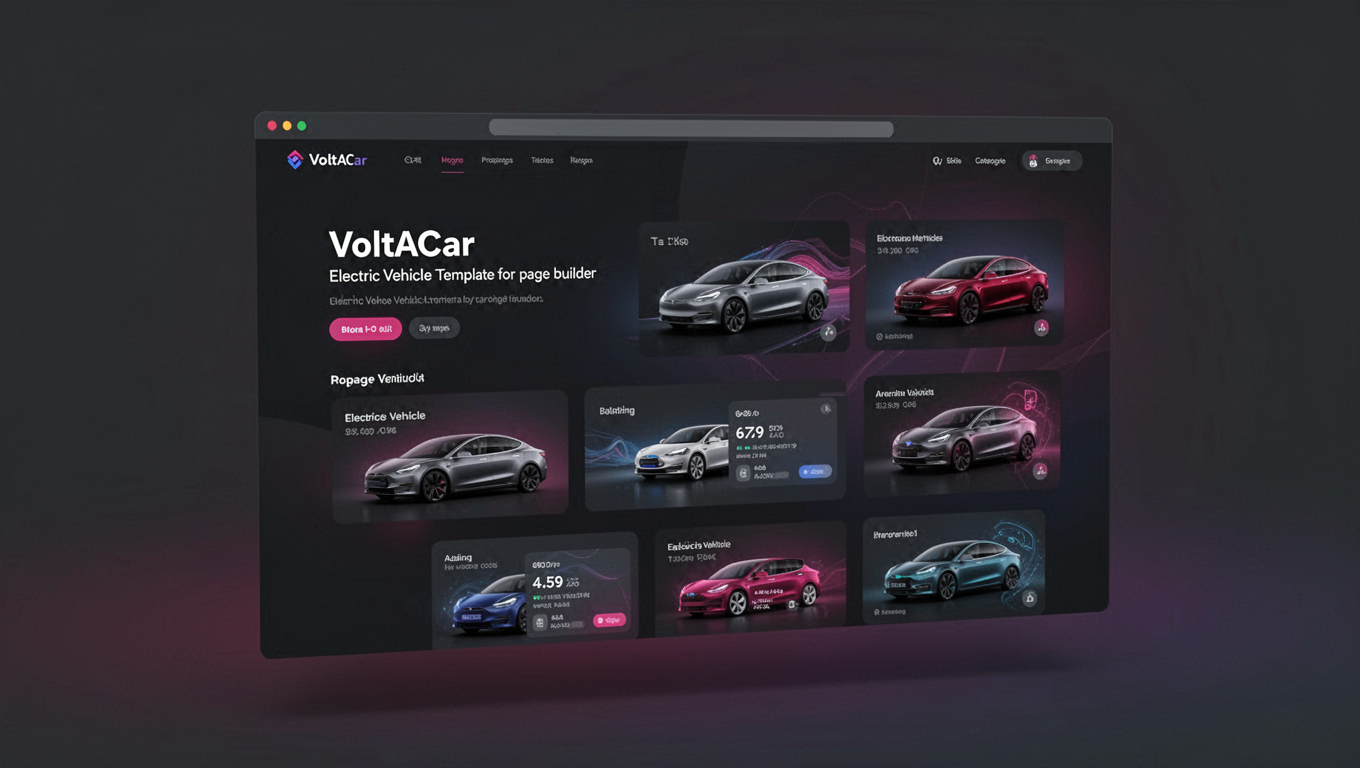 Preview of VoltACar - Electric Vehicle Template for Elementor