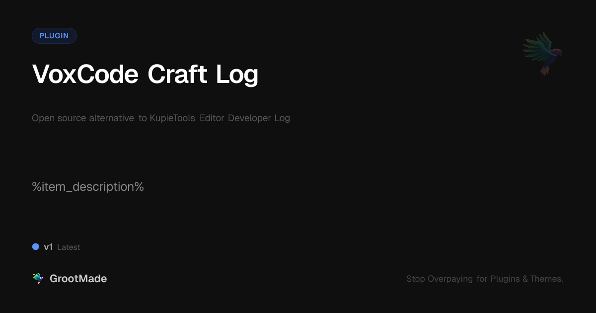 Preview of VoxCode Craft Log