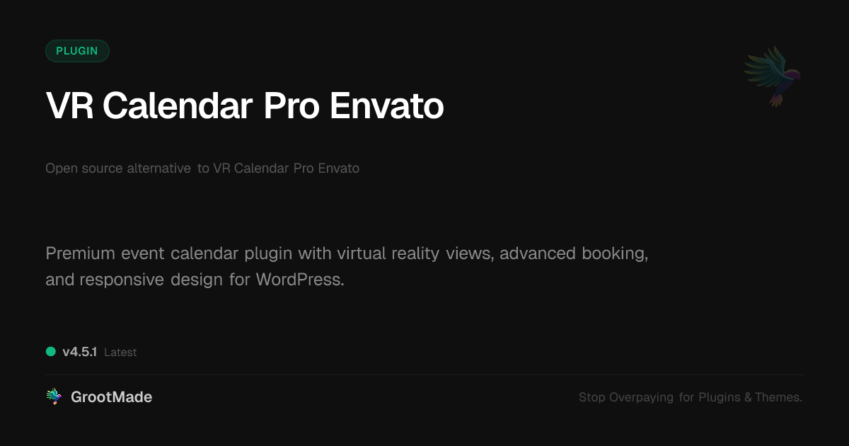 Preview of VR Calendar Pro Envato