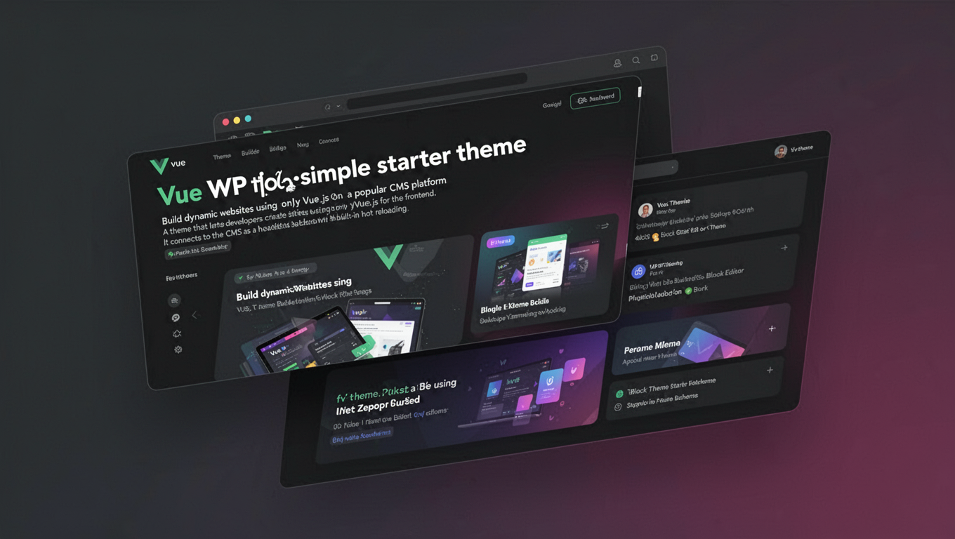 Preview of Vue WP simple starter theme