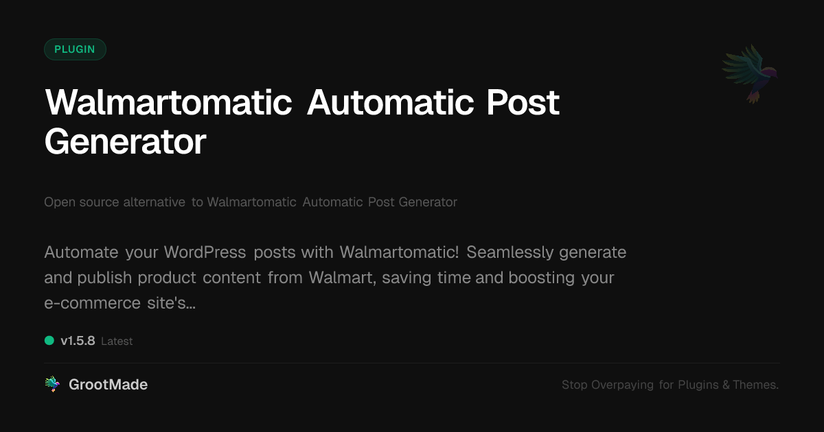 Preview of Walmartomatic Automatic Post Generator