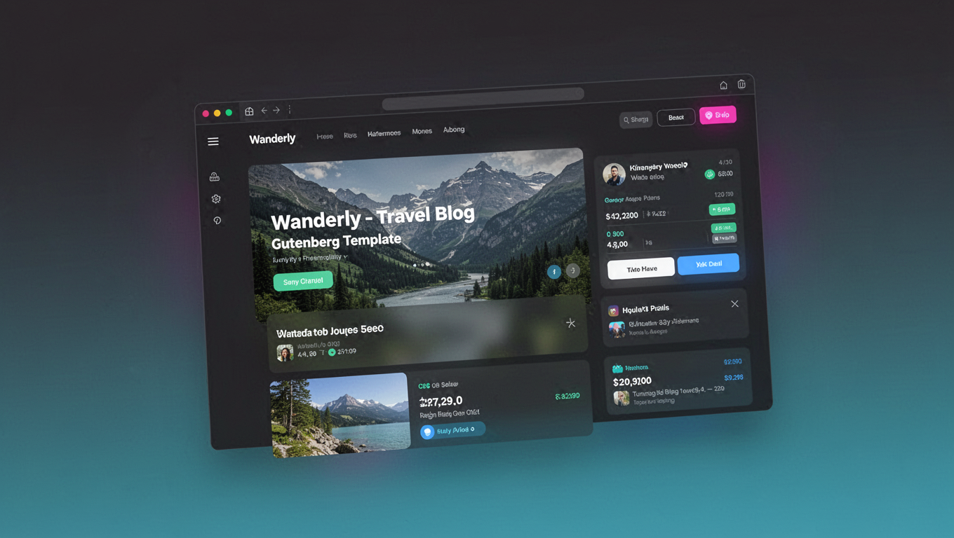 Preview of Wanderly - Travel Blog Gutenberg Template