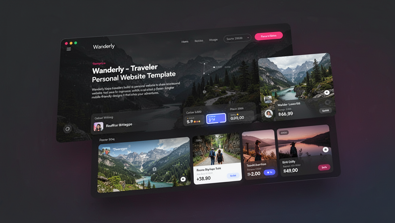Preview of Wanderly - Traveler Personal Website Template