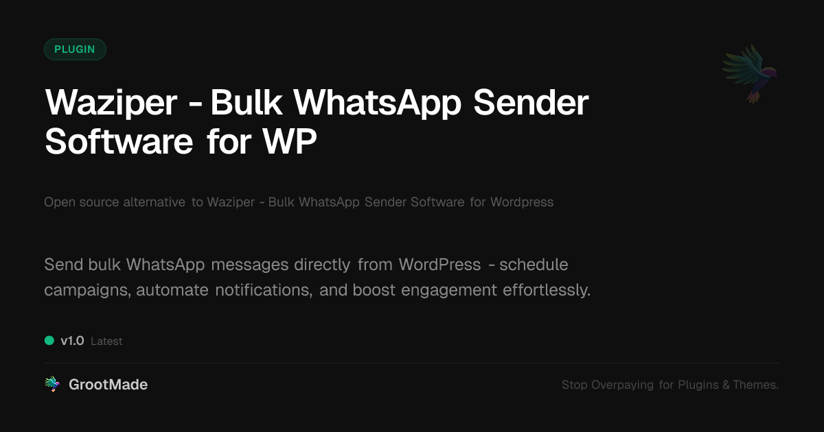 Preview of Waziper - Bulk WhatsApp Sender Software for WP
