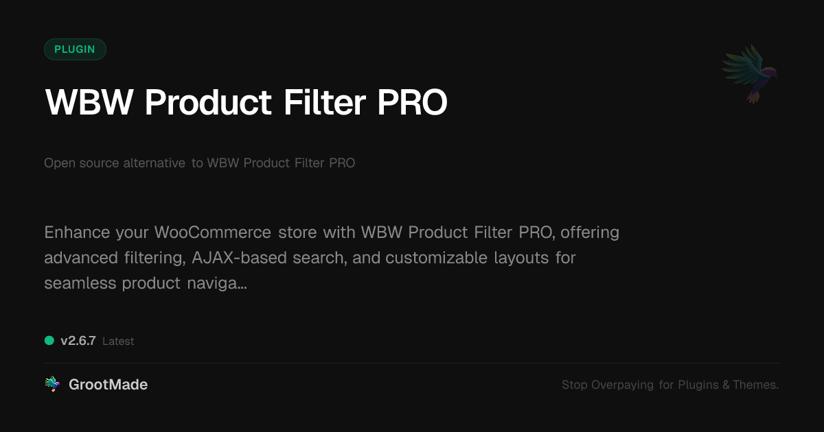 Preview of WBW Product Filter PRO