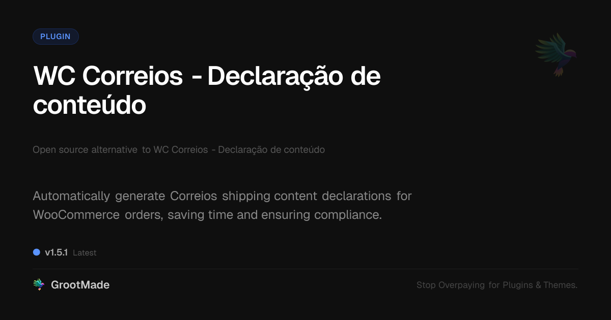 Preview of WC Correios - Declaração de conteúdo