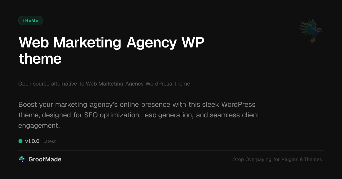 Preview of Web Marketing Agency WP theme