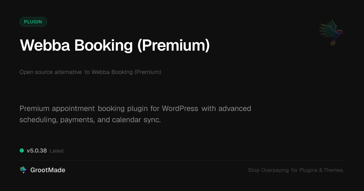 Preview of Webba Booking (Premium)