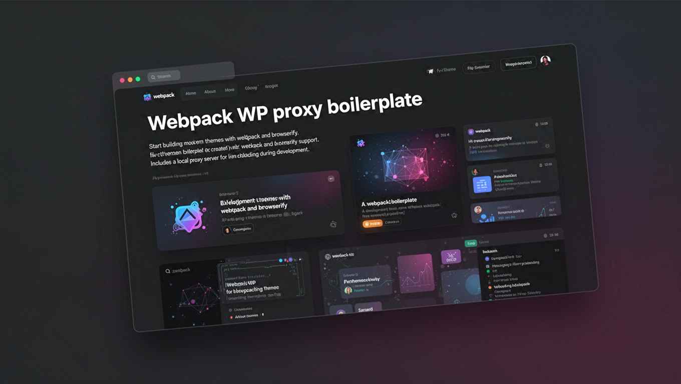 Preview of Webpack WP proxy boilerplate