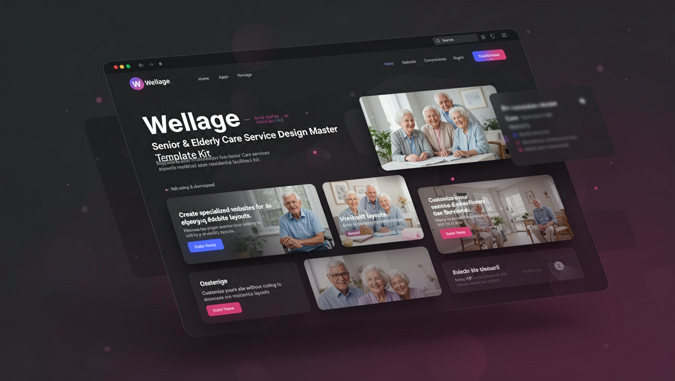 Preview of Wellage - Senior & Elderly Care Service DesignMaster Template Kit