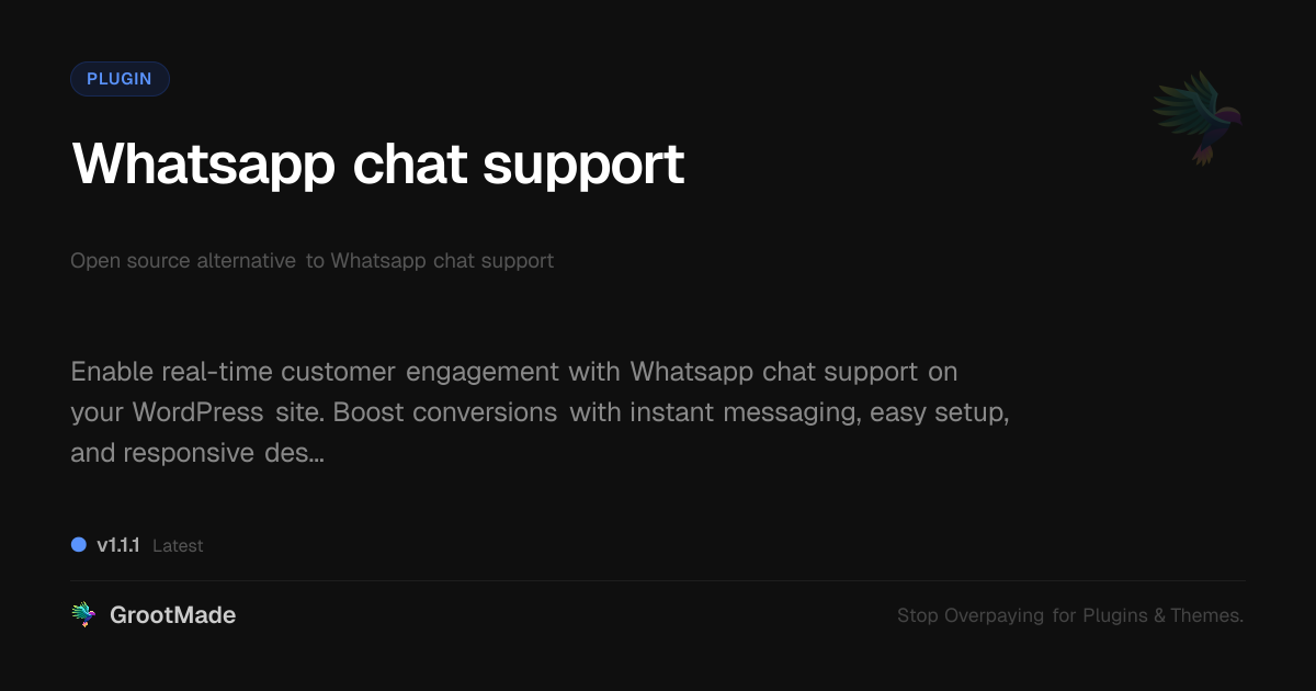 Preview of Whatsapp chat support