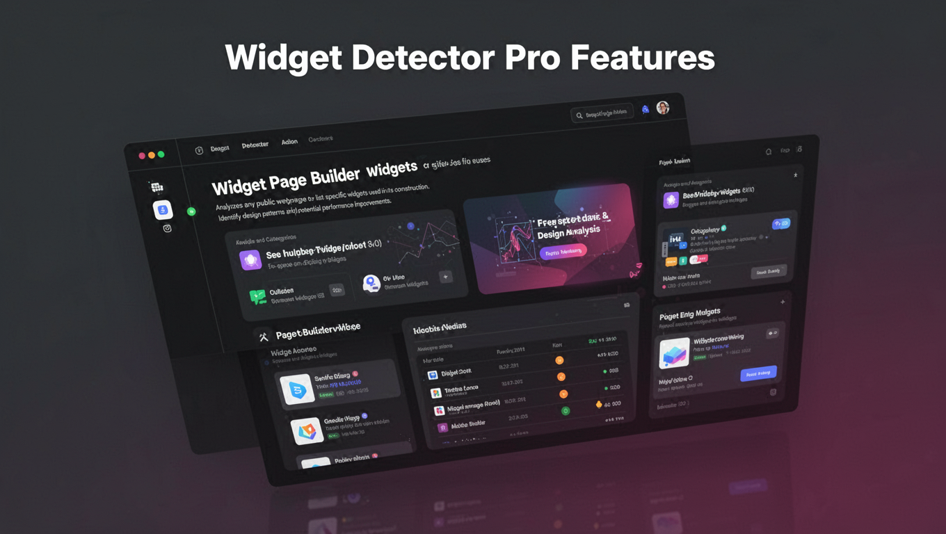 Preview of Widget Detector Pro Features