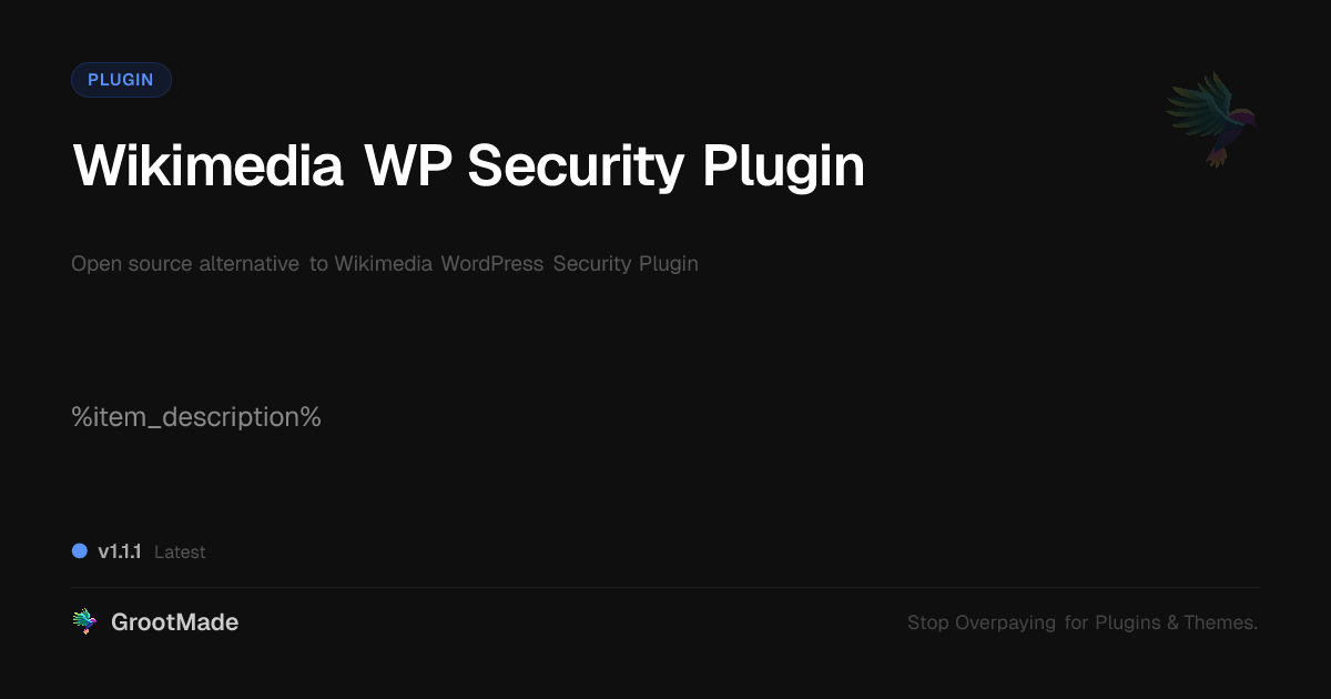 Preview of Wikimedia WP Security Plugin