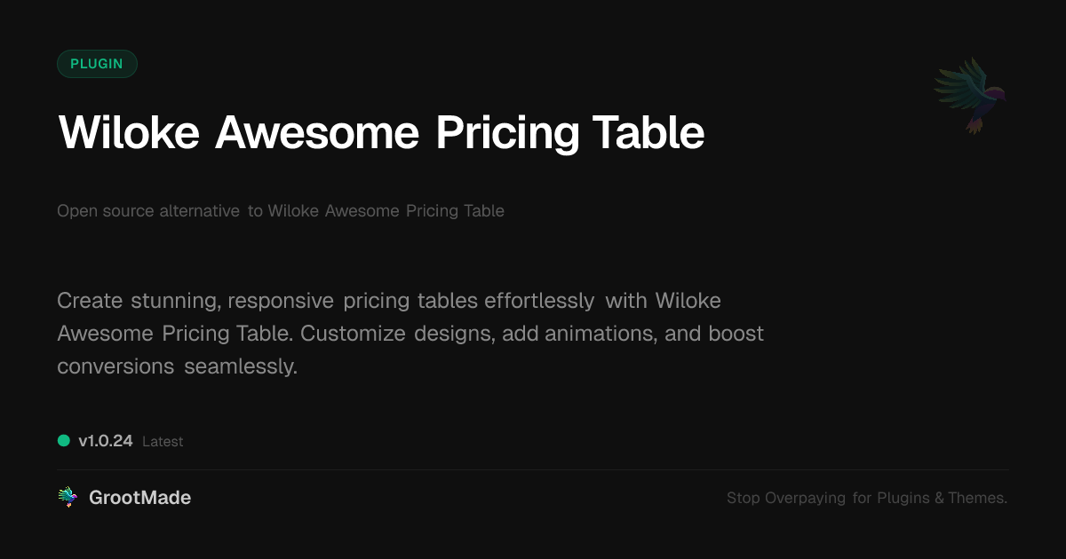 Preview of Wiloke Awesome Pricing Table
