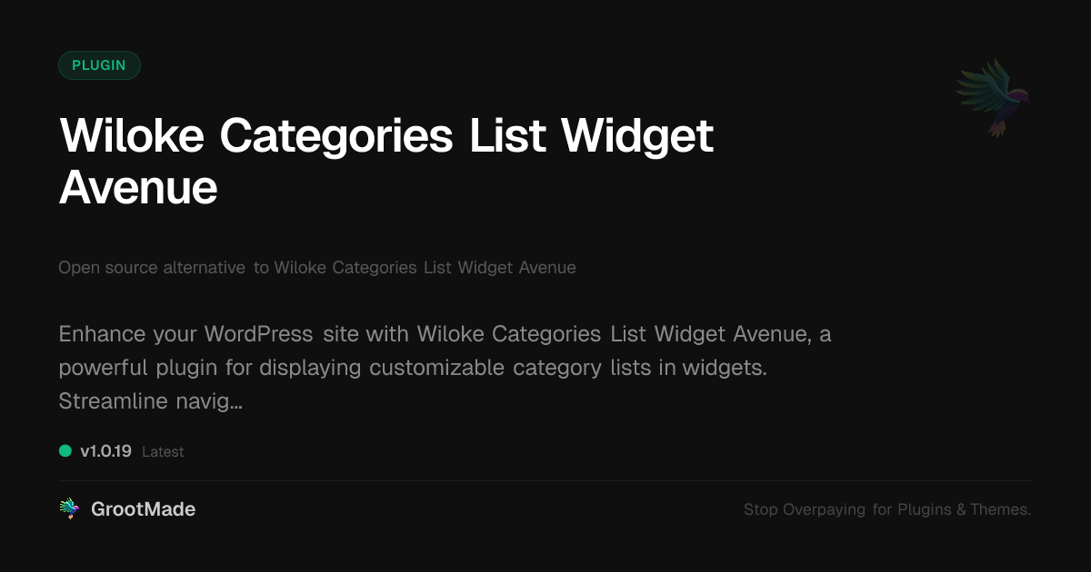 Preview of Wiloke Categories List Widget Avenue
