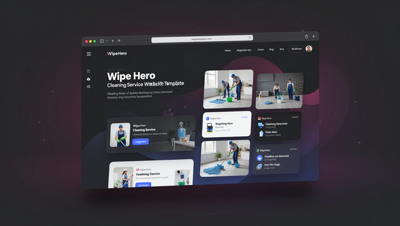 Preview of Wipe Hero - Cleaning Service Website Template