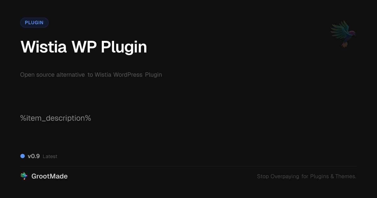 Preview of Wistia WP Plugin