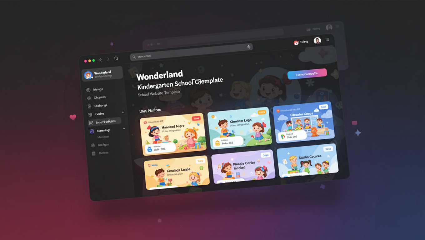 Preview of Wonderland - Kindergarten School Website Template