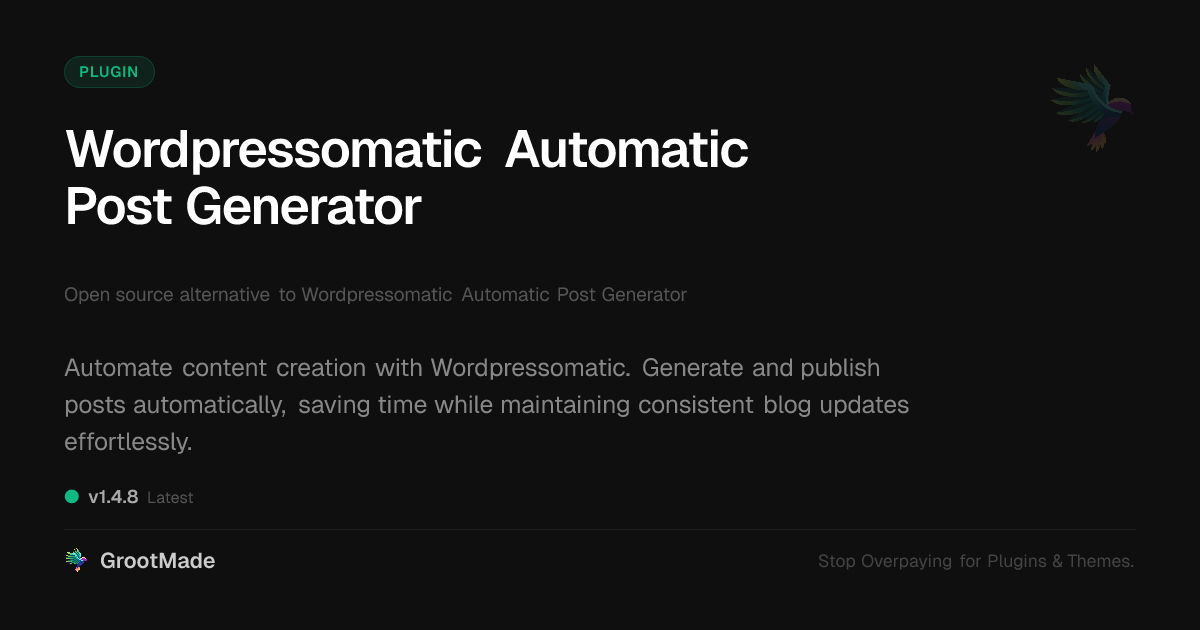 Preview of Wordpressomatic Automatic Post Generator