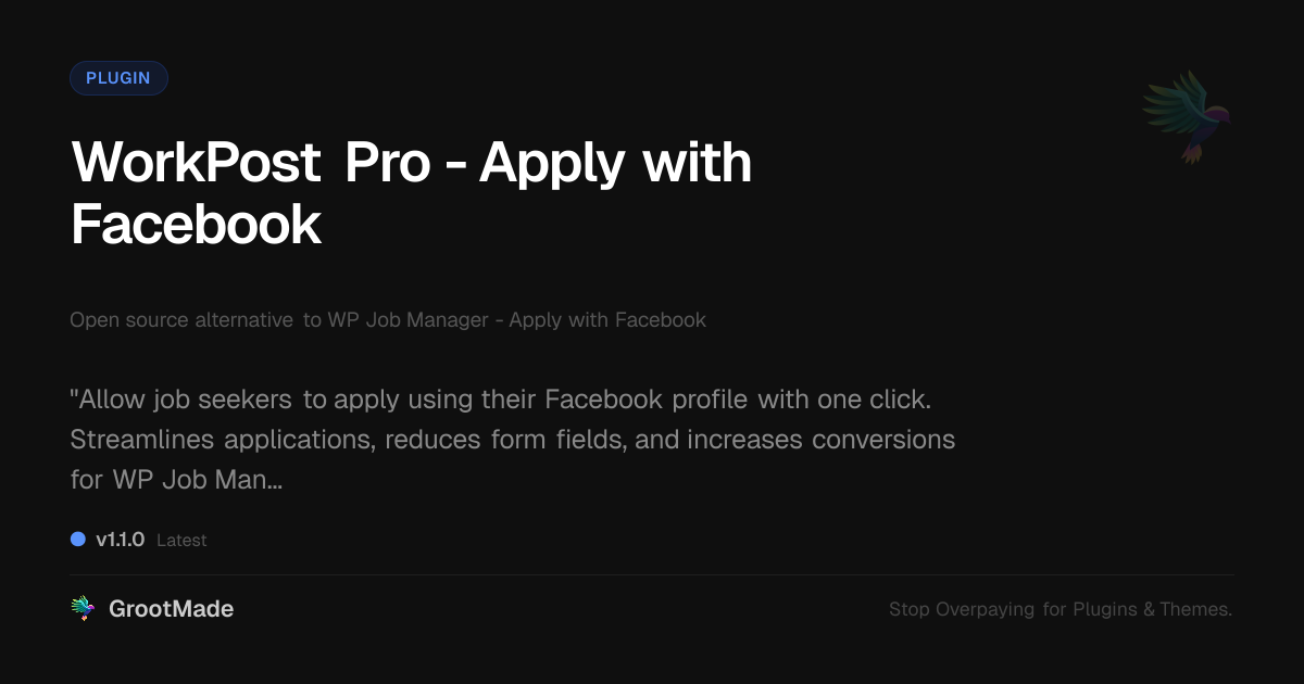 Preview of WorkPost Pro - Apply with Facebook