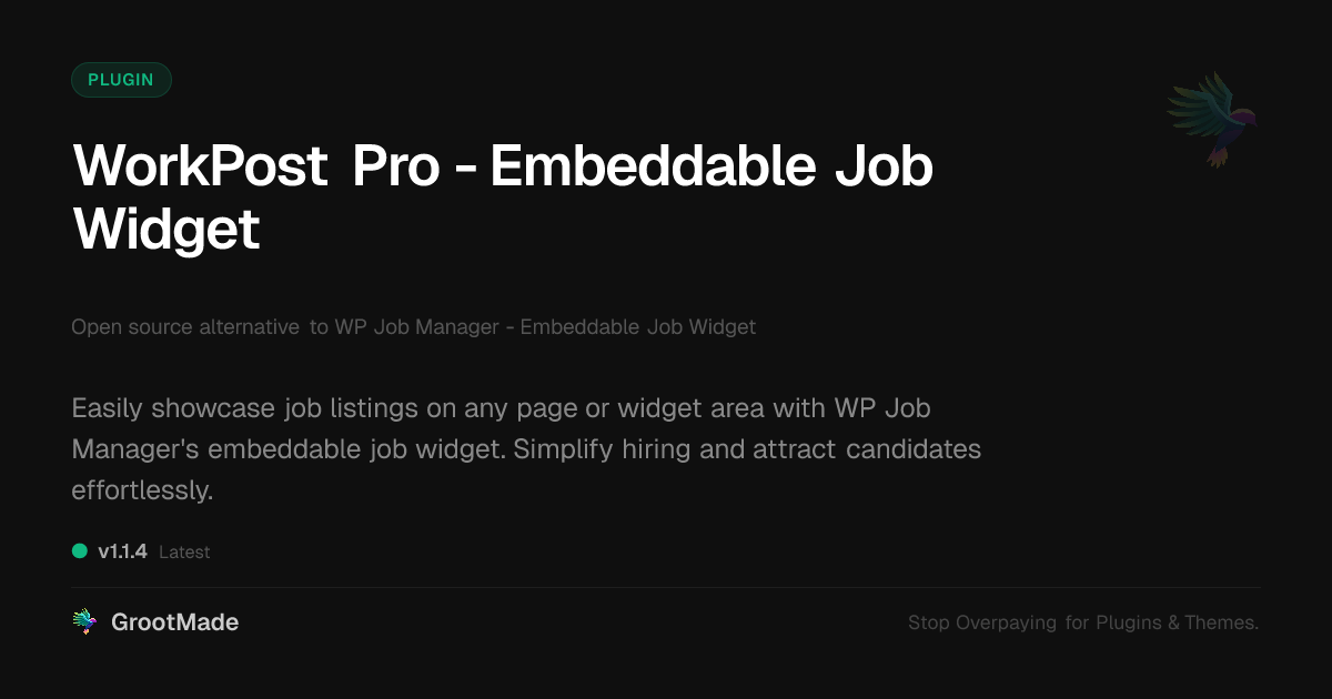 Preview of WorkPost Pro - Embeddable Job Widget